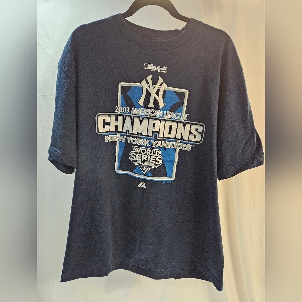 Majestic New York Yankees 2009 American League Champs T Shirt MLB Baseball XL
